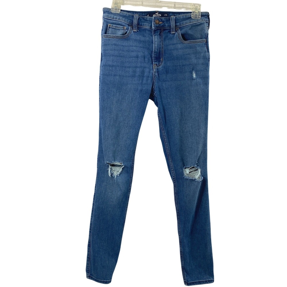 Hollister Jeans Womens 4R W27 Mid Rise Super Skinny Distressed Medium Wash Denim